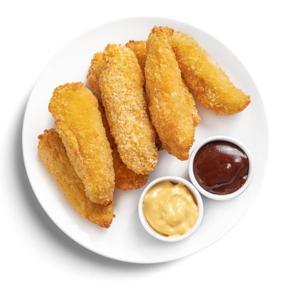 Куриные палочки, сырный соус и барбекю