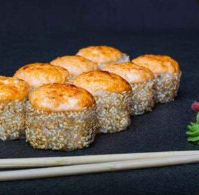 Запеченный ролл с курочкой и грибами