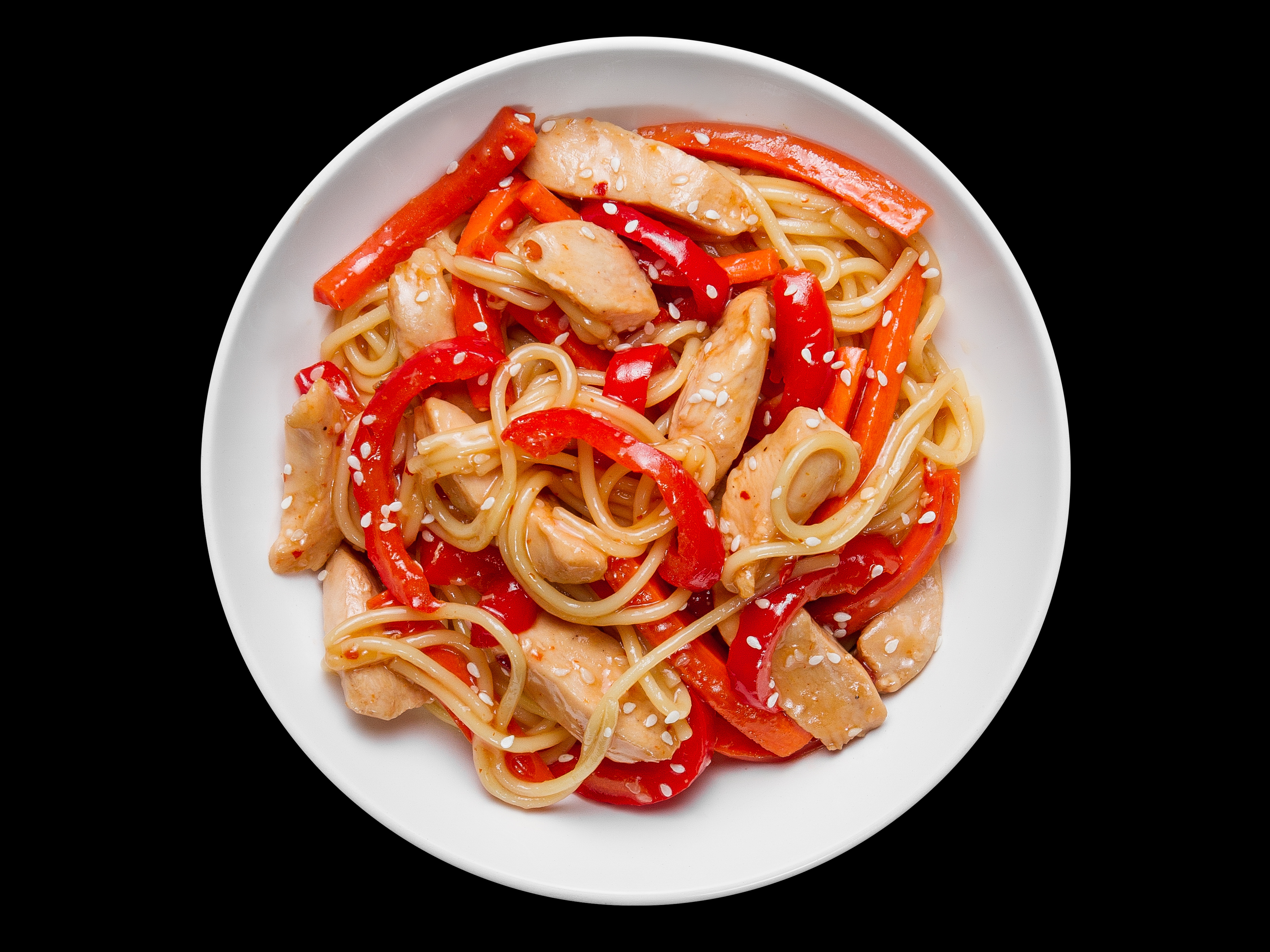 Рамен со свининой, обжар. с овощами