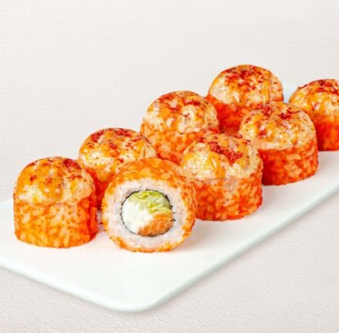 Пиканто с креветкой и лососем запеченный ролл