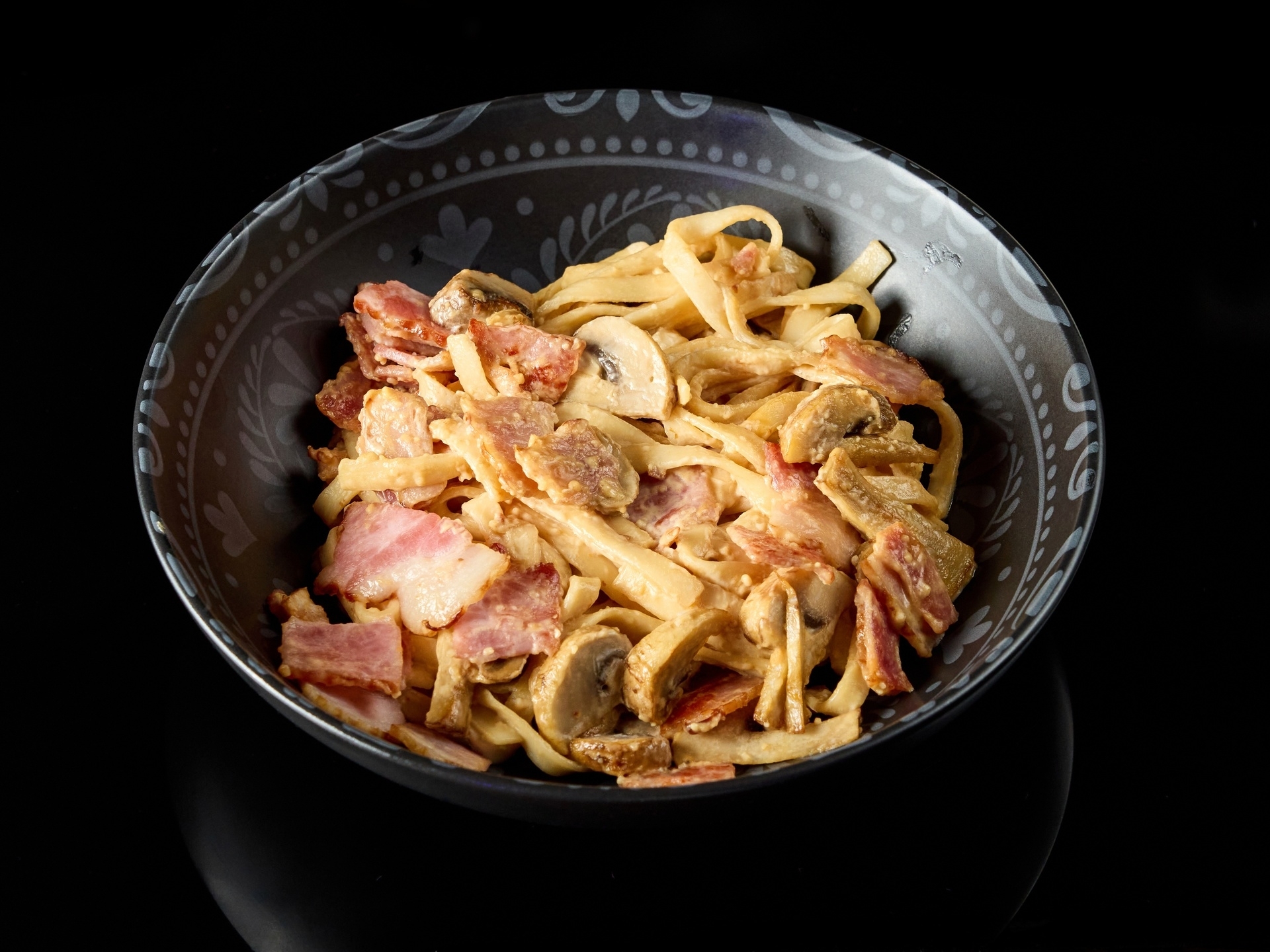 WOK с грибами и беконом