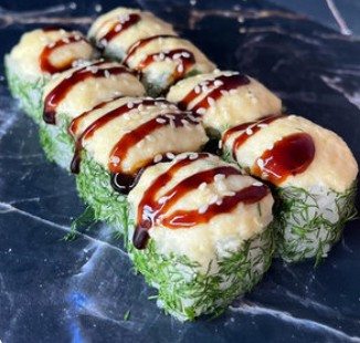 Запечённый с курицей и укропом
