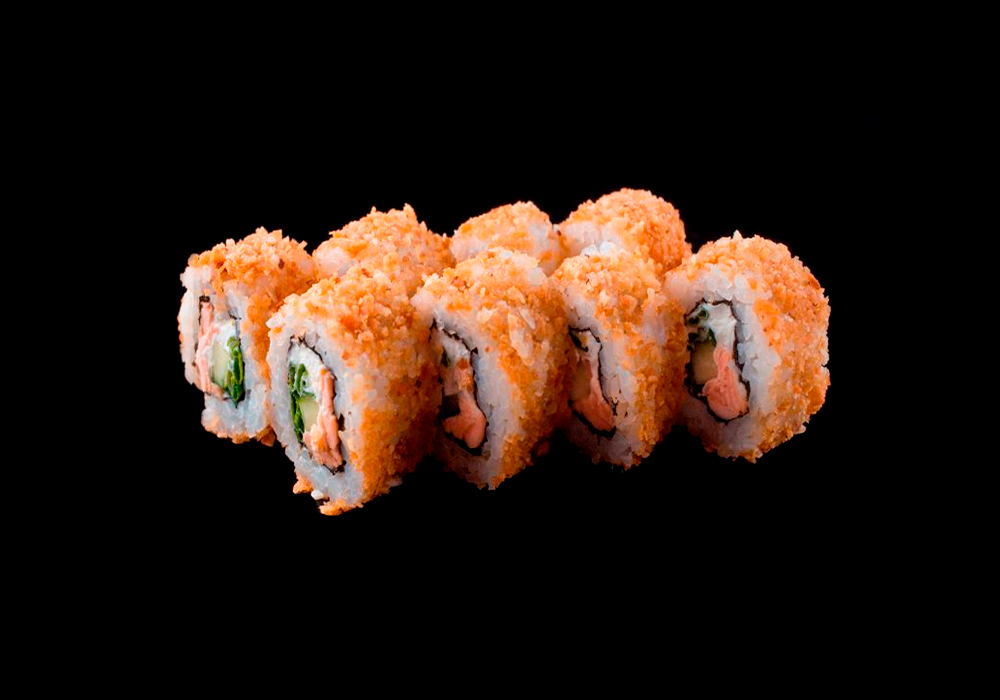 С жареным лососем