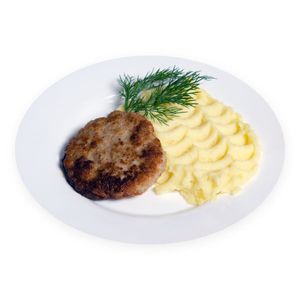 Котлета мясная с пюре картофеля