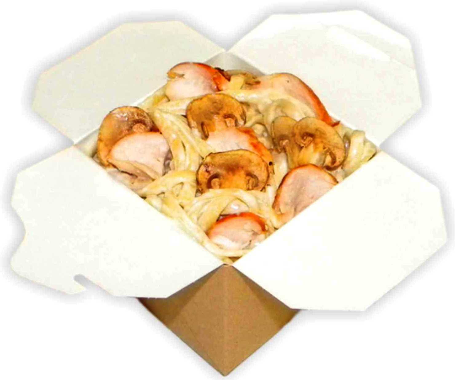 Паста с грибами и курицей в слив. соусе