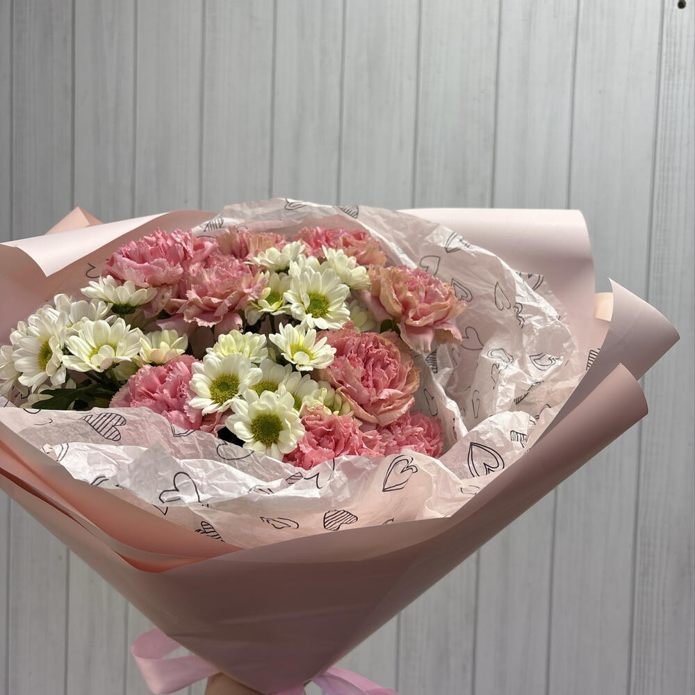 НЕЖНЫЙ букетик из диантусов и ромашек