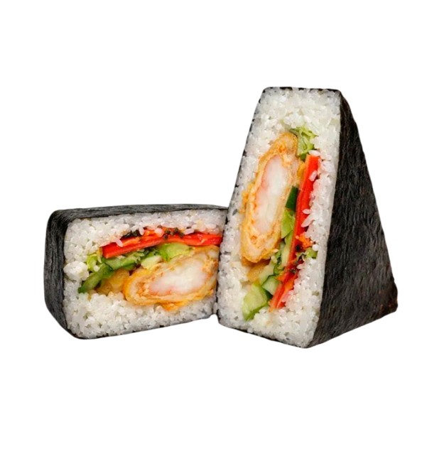 Онигири с креветкой в кляре