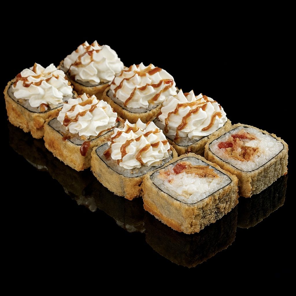 Темпурный ролл сливочный лосось терияки темпура