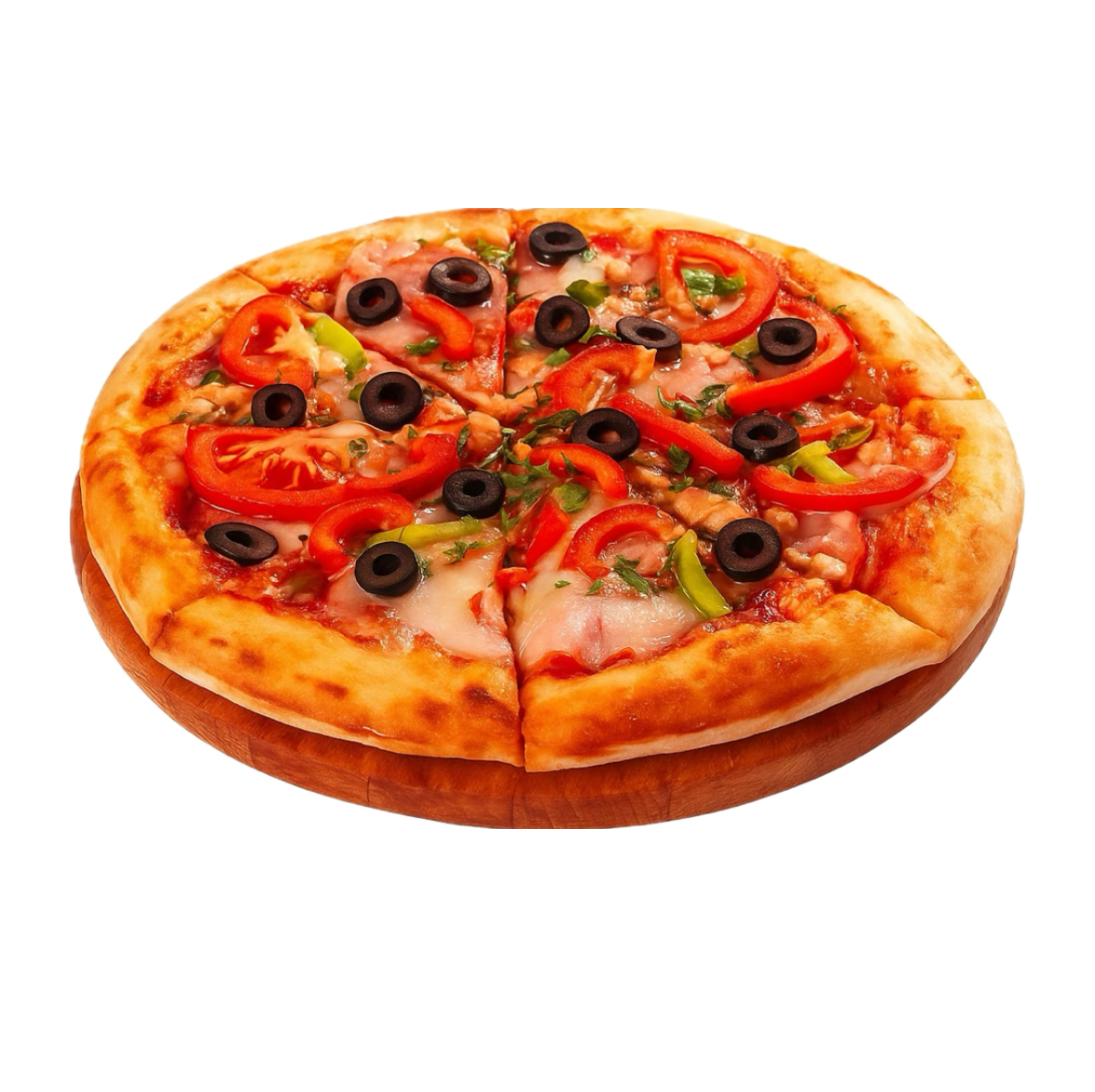 Ветчина и курица 40см пышное  тесто