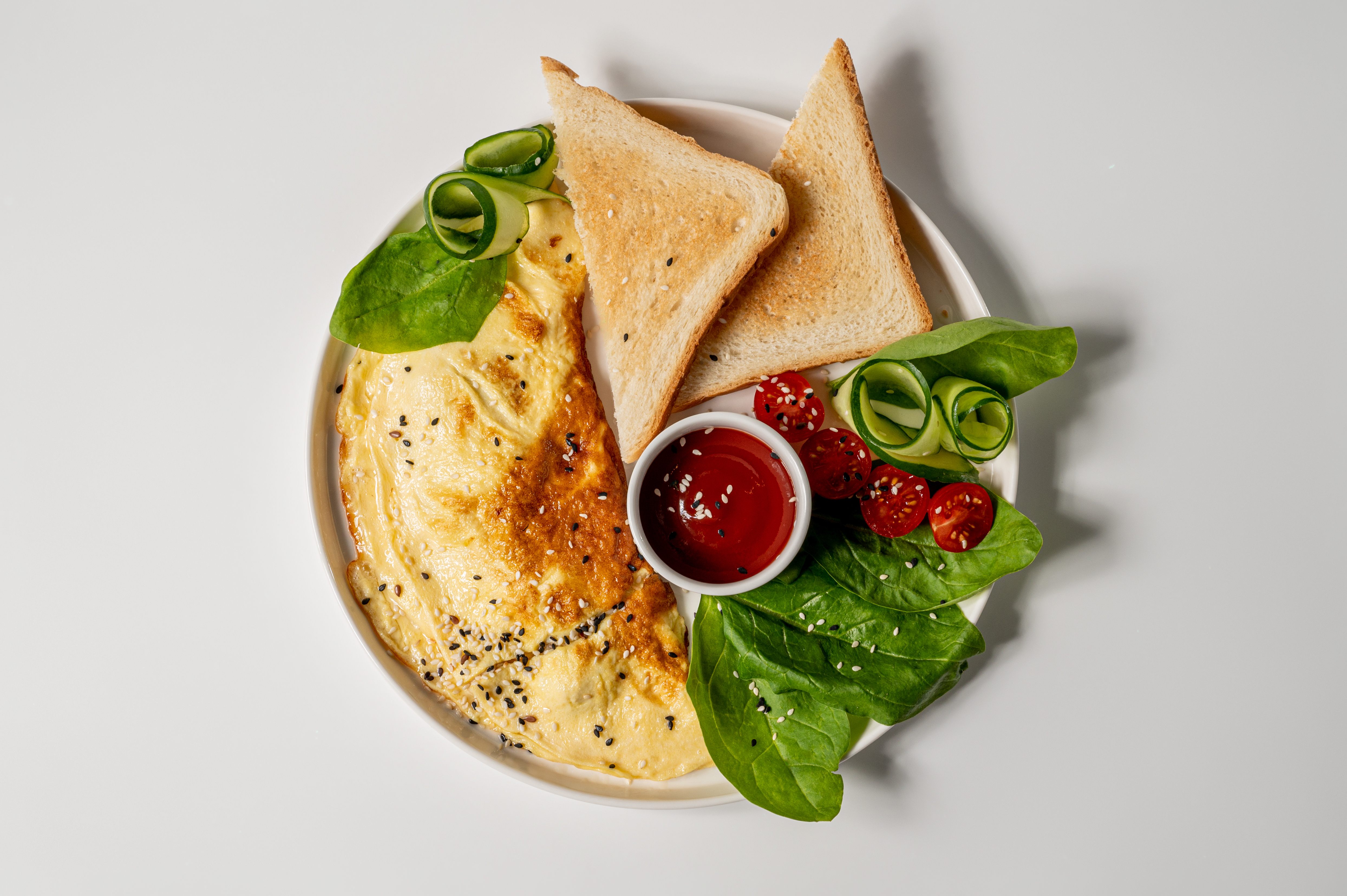 Омлет с курицей и грибами