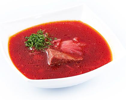 Борщ с белыми грибами и уткой