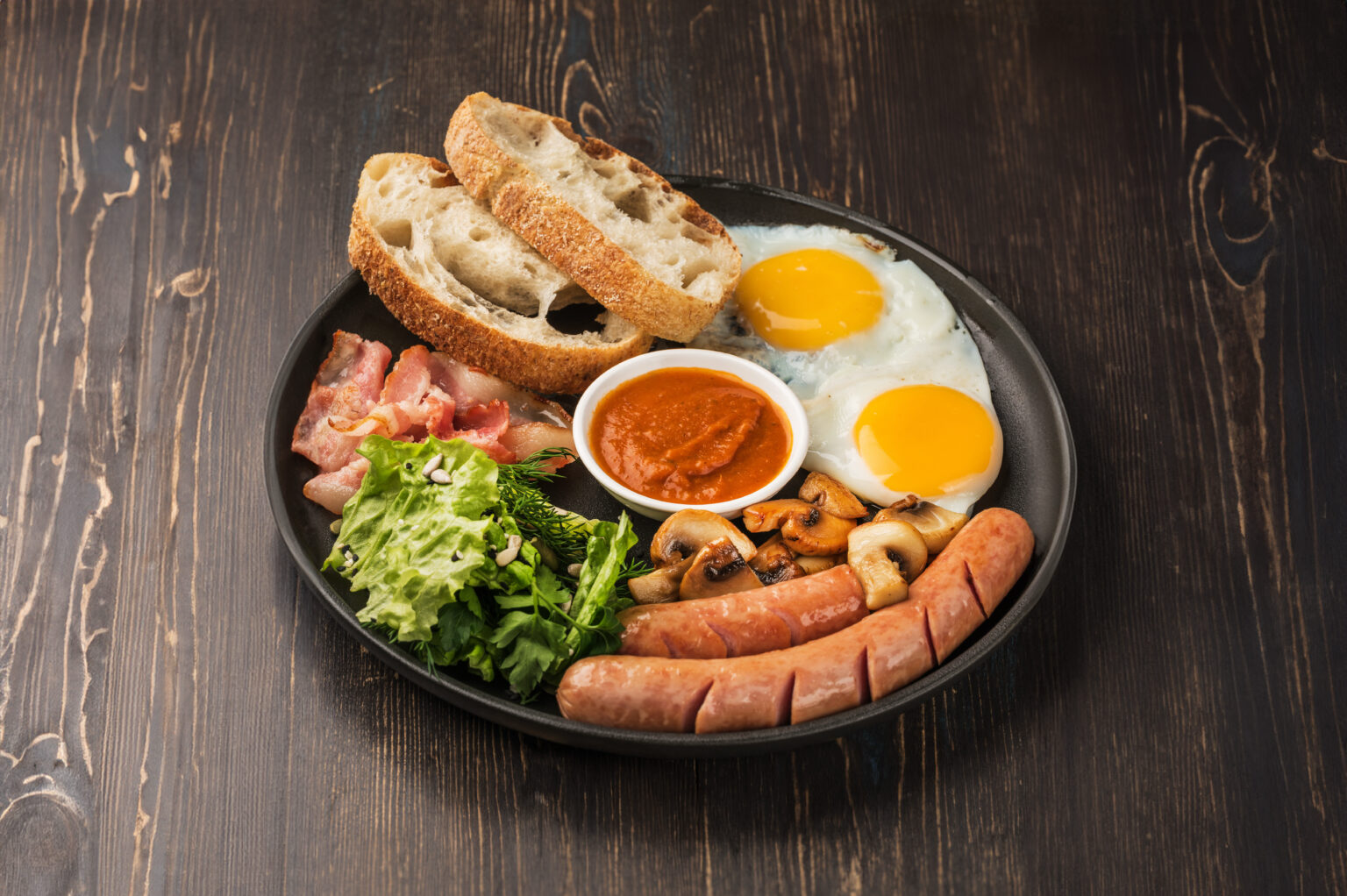 Сет с домашними колбасками (скрэмбл)