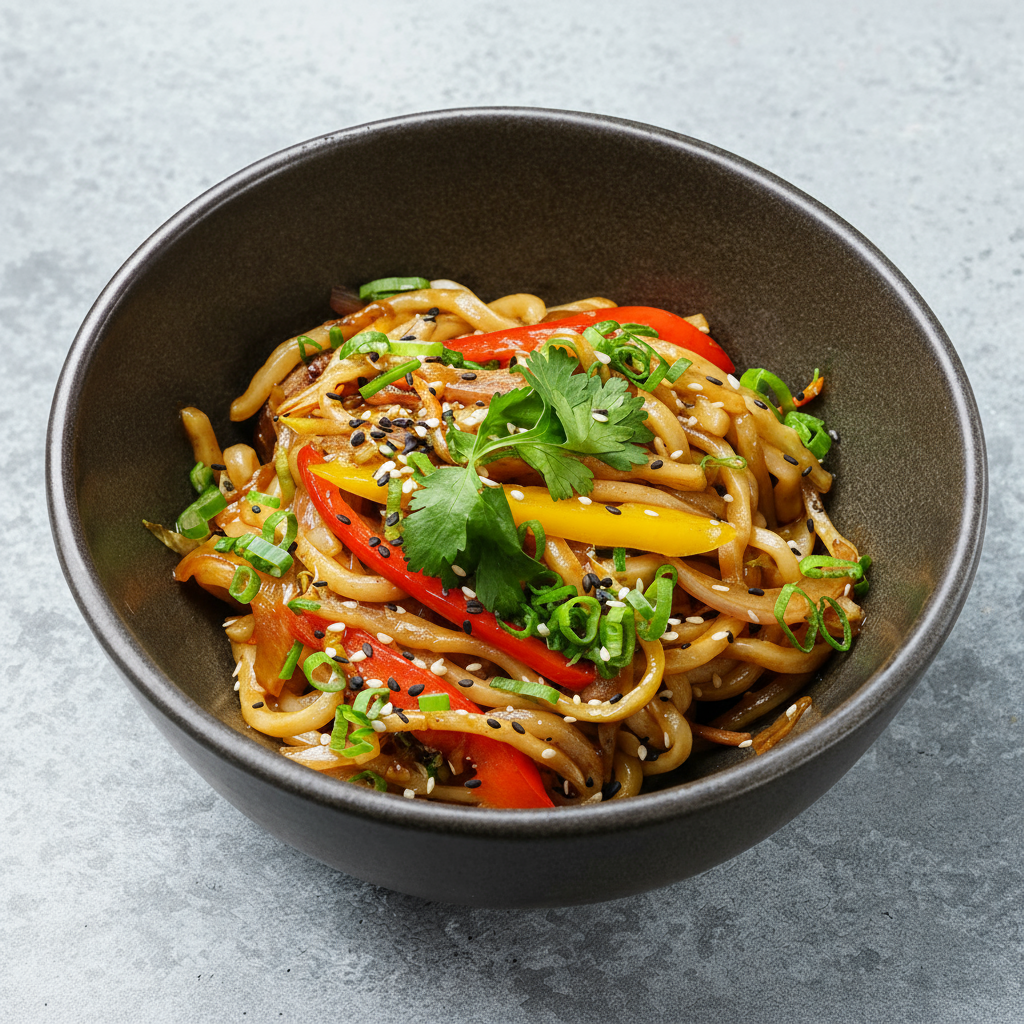 Wok удон с овощами