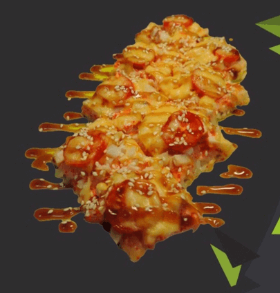 Суши пицца с курицей