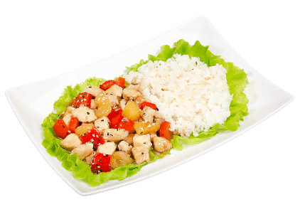 Цыпленок с ананасом и сладким перцем
