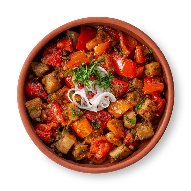 Салат из овощей на углях