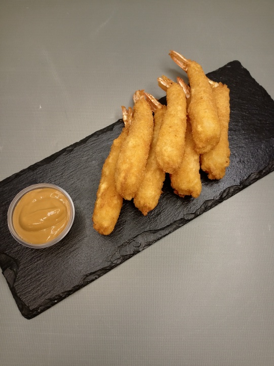 Креветки в темпуре 8 шт с устричным соусом