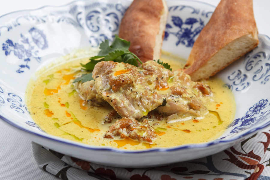 Чкмерули-курица в сливочно-чесночном соусе