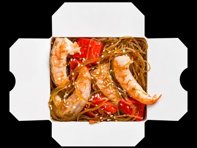 Фунчоза с креветками