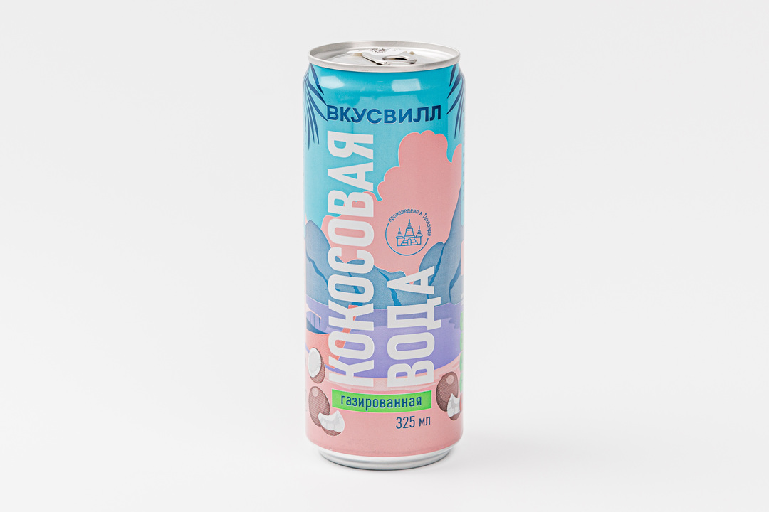 Вода кокосовая газированная (с сахаром), 325 мл