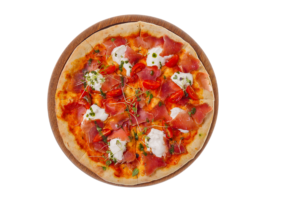 Пицца с прошутто и страчетеллой