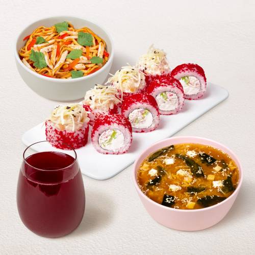 Бизнес-ланч Пикантный L с морсом из черной смородины