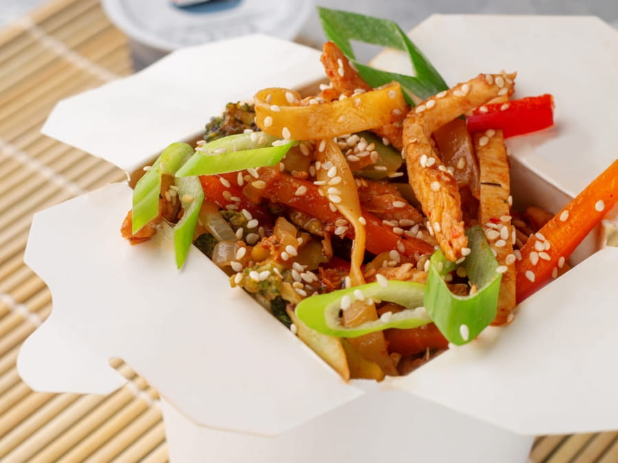 Лапша курица терияки