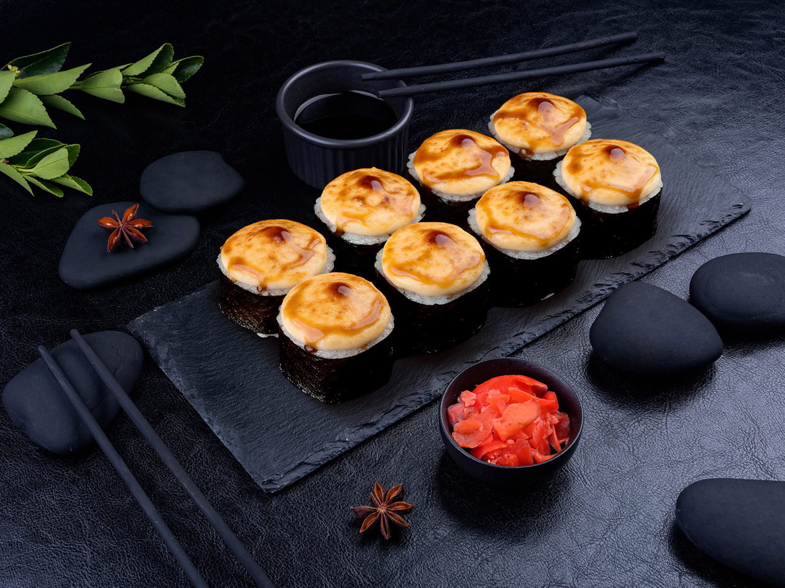 Запечённый ролл Асахи с угрём