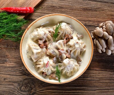 Мини-хинкали с грибами