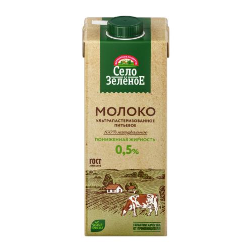 Молоко Село Зеленое ультрапастеризованное 0.5% 950мл