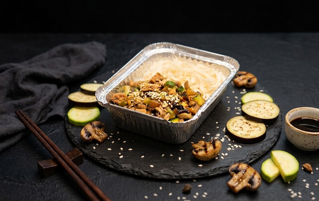 Wok c курицей (пшеничная лапша)