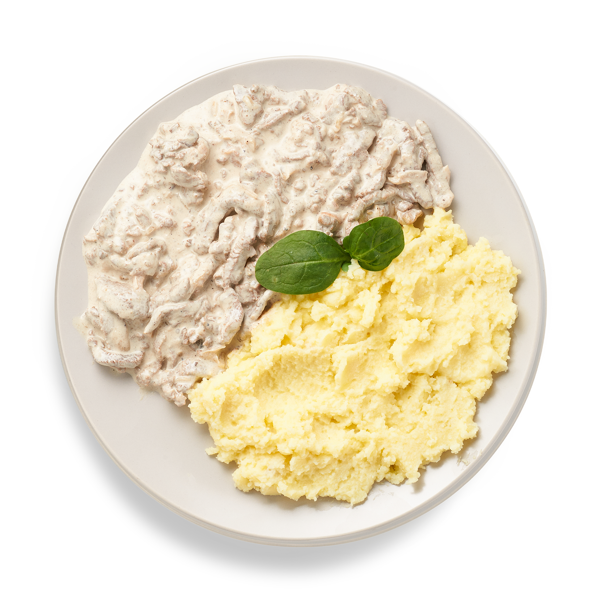 Бефстроганов с картофельным пюре