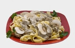 Паста со свининой и грибами