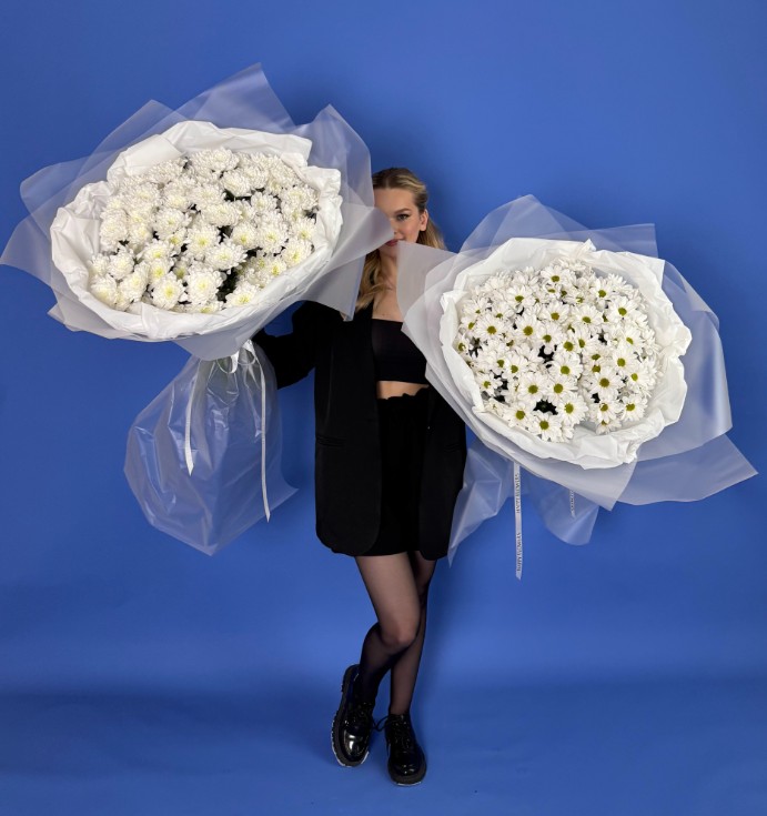 Большие букеты XXL из хризантем