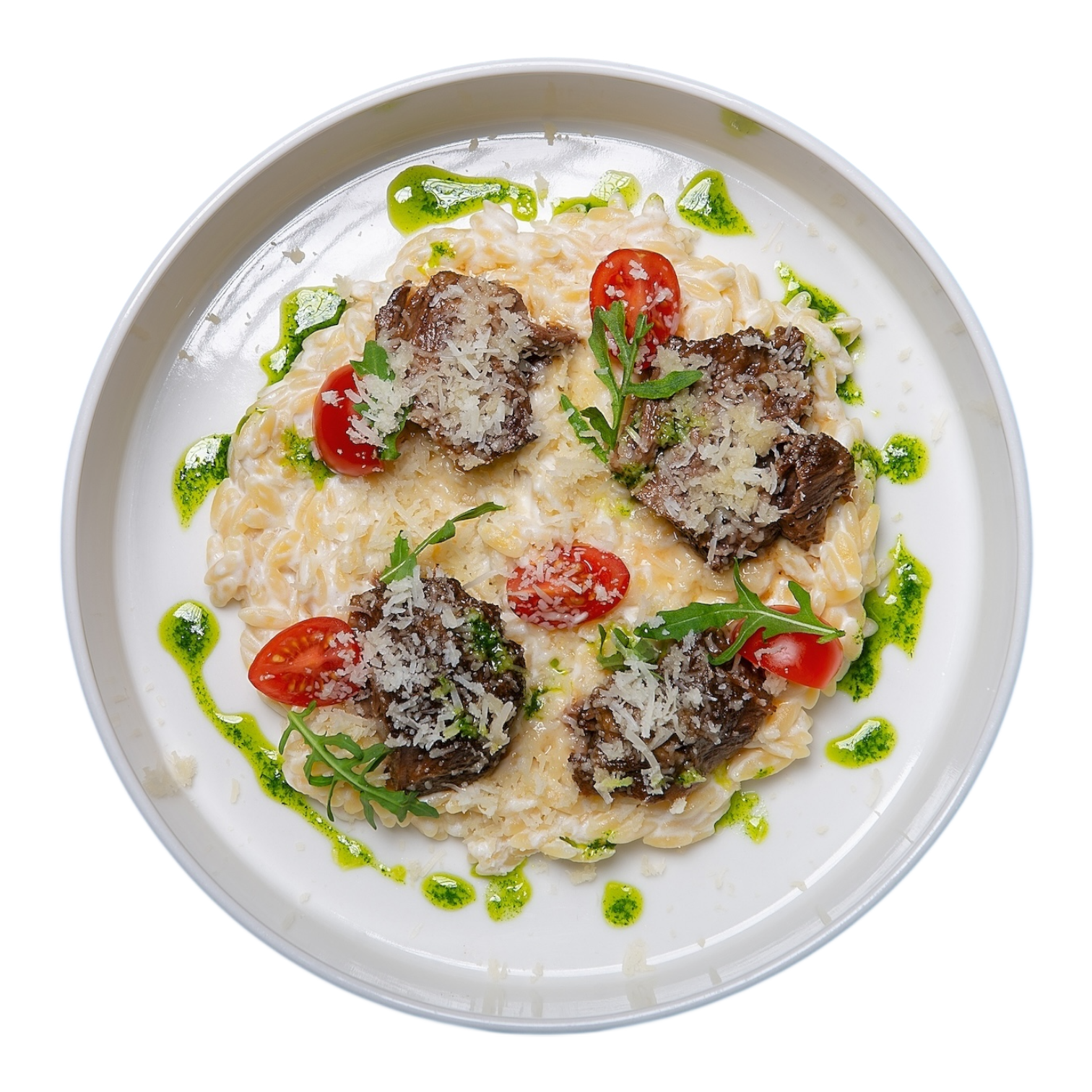 Паста Орзо с томлеными щечками