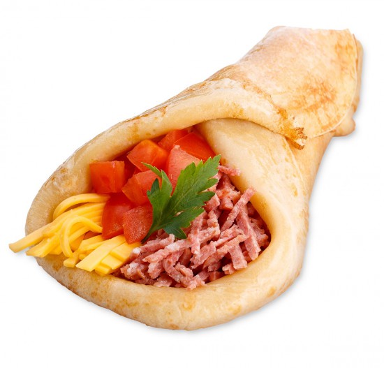 С копч. колбасой, сыром и помидорами
