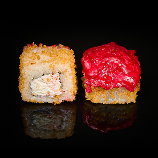 Запеченный ролл с креветками и снежным крабом