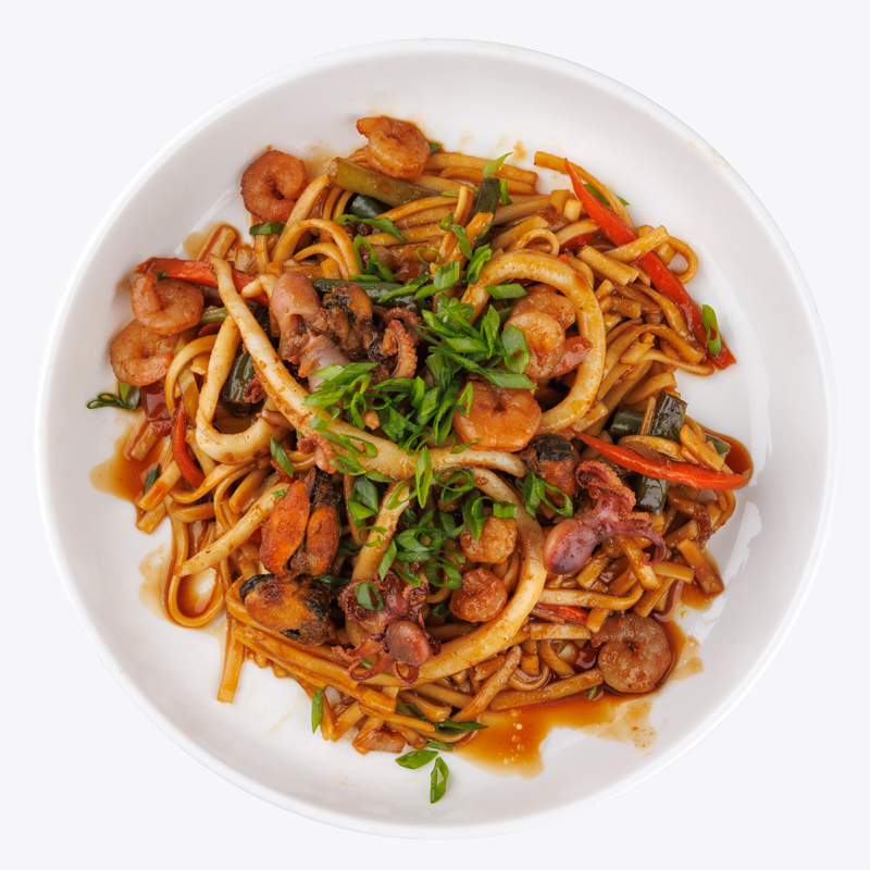 Удон тереяки с Морепродуктами 