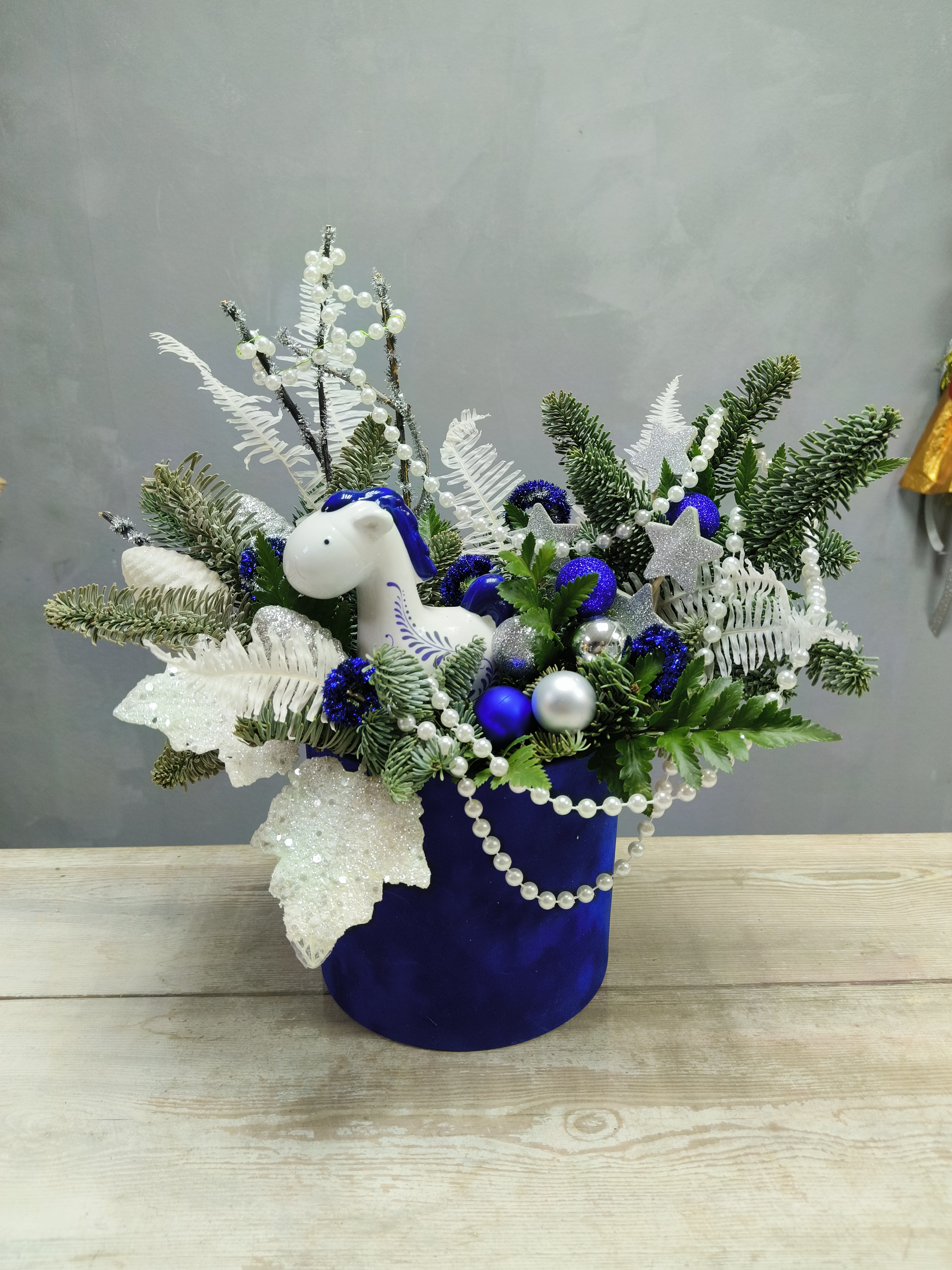 Композиция новогодняя Гжель