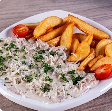 Бекон и шампиньоны