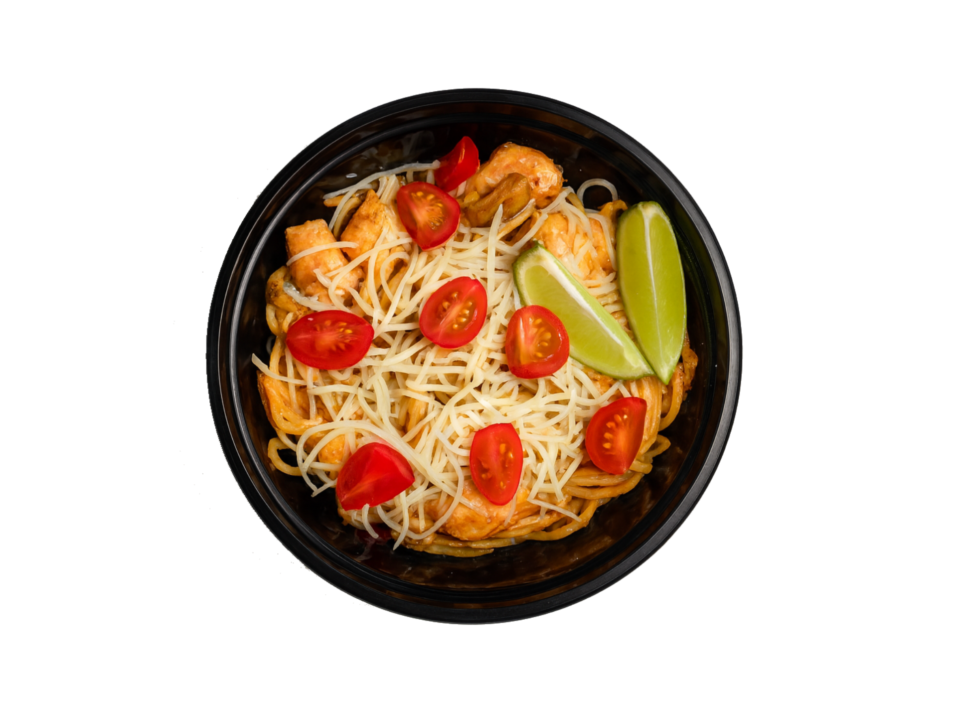 Спагетти с курицей том ям