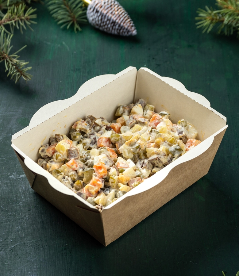 Салат "Оливье" с говядиной