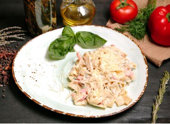 Паста с курицей и болгарским перцем