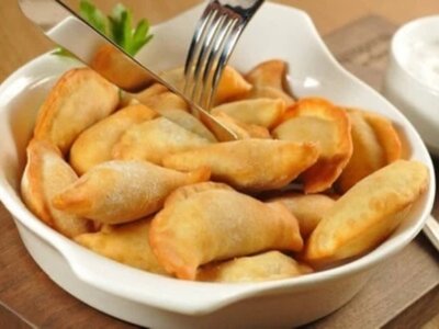 Вареники с картошкой жареные