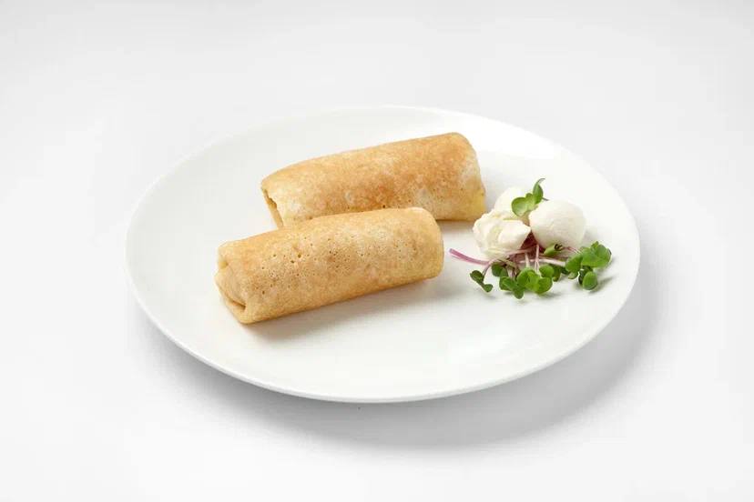 Блины с сыром и ветчиной