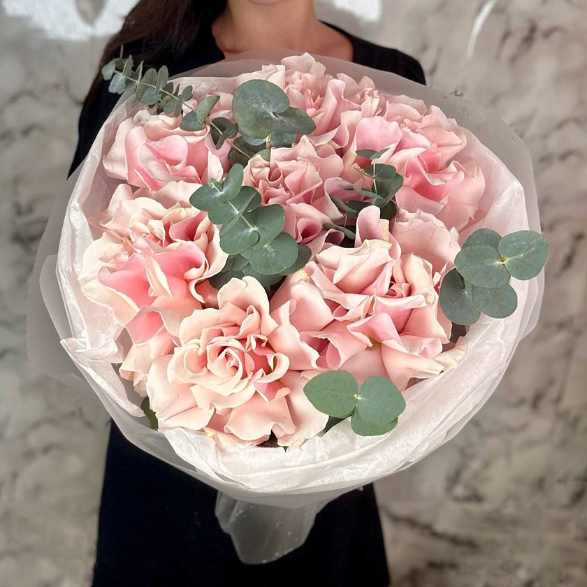 Розовые Французские розы х7