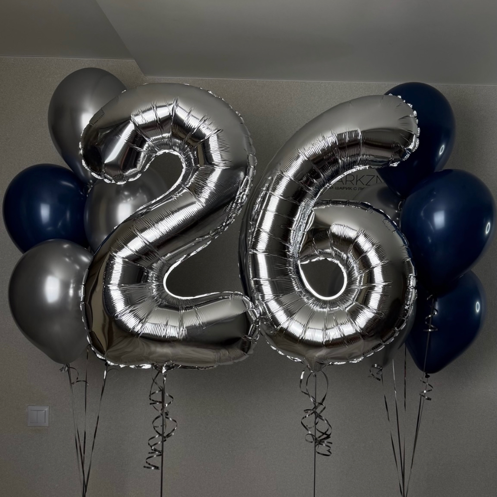 Любые цифры 2шт и 2 фонтана из шариков