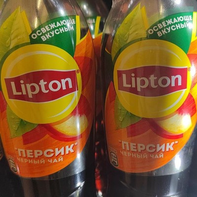 Черный чай Липтон со вкусом персика