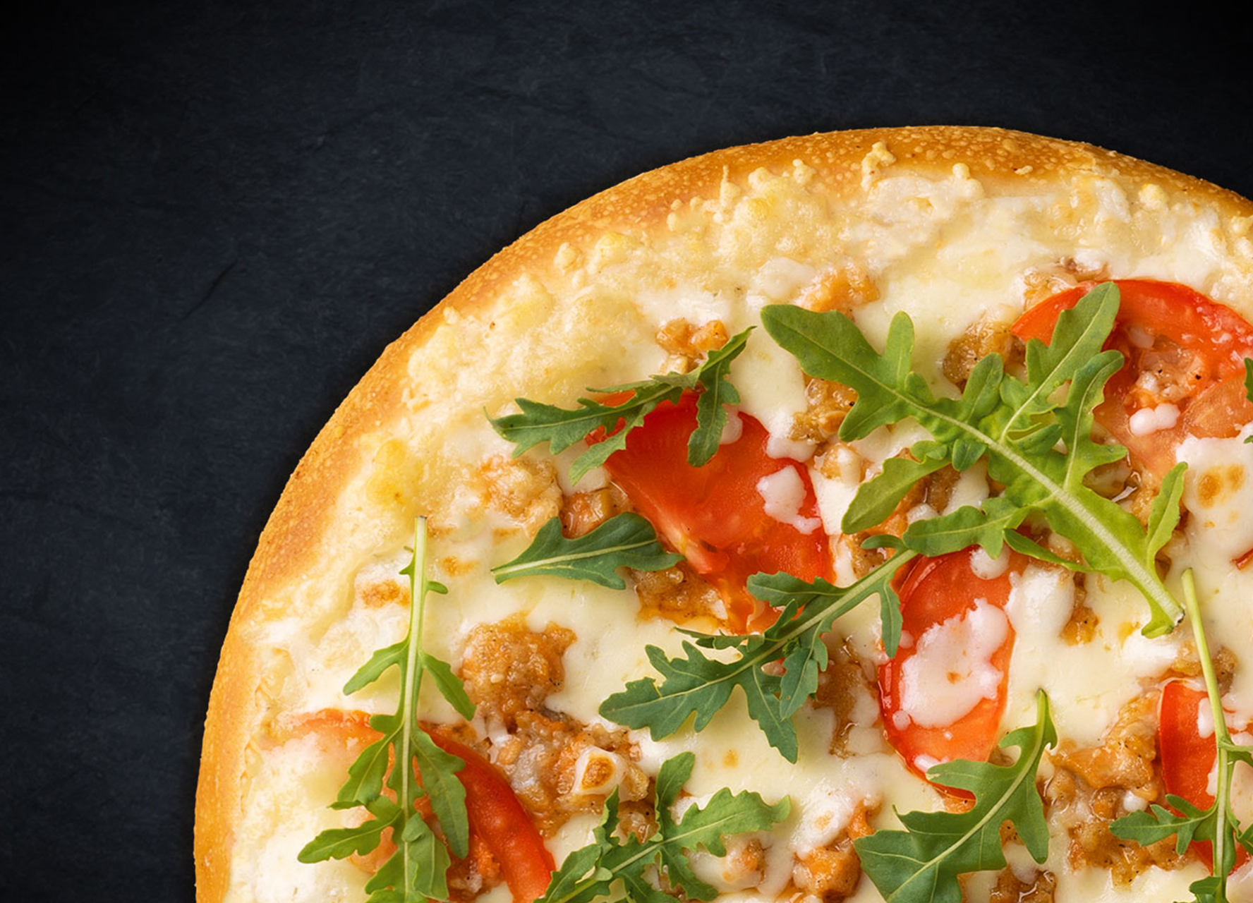 С лососем и рукколой 25 см (толстое с сыром)