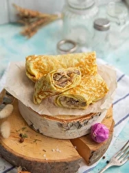 Блины с курицей и грибным жюльеном